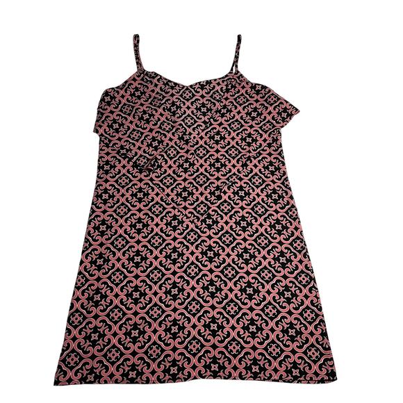 Women's Sleeveless V-Neck Brocade Print Mini Dress Size Medium Festival Party - Picture 2 of 6
